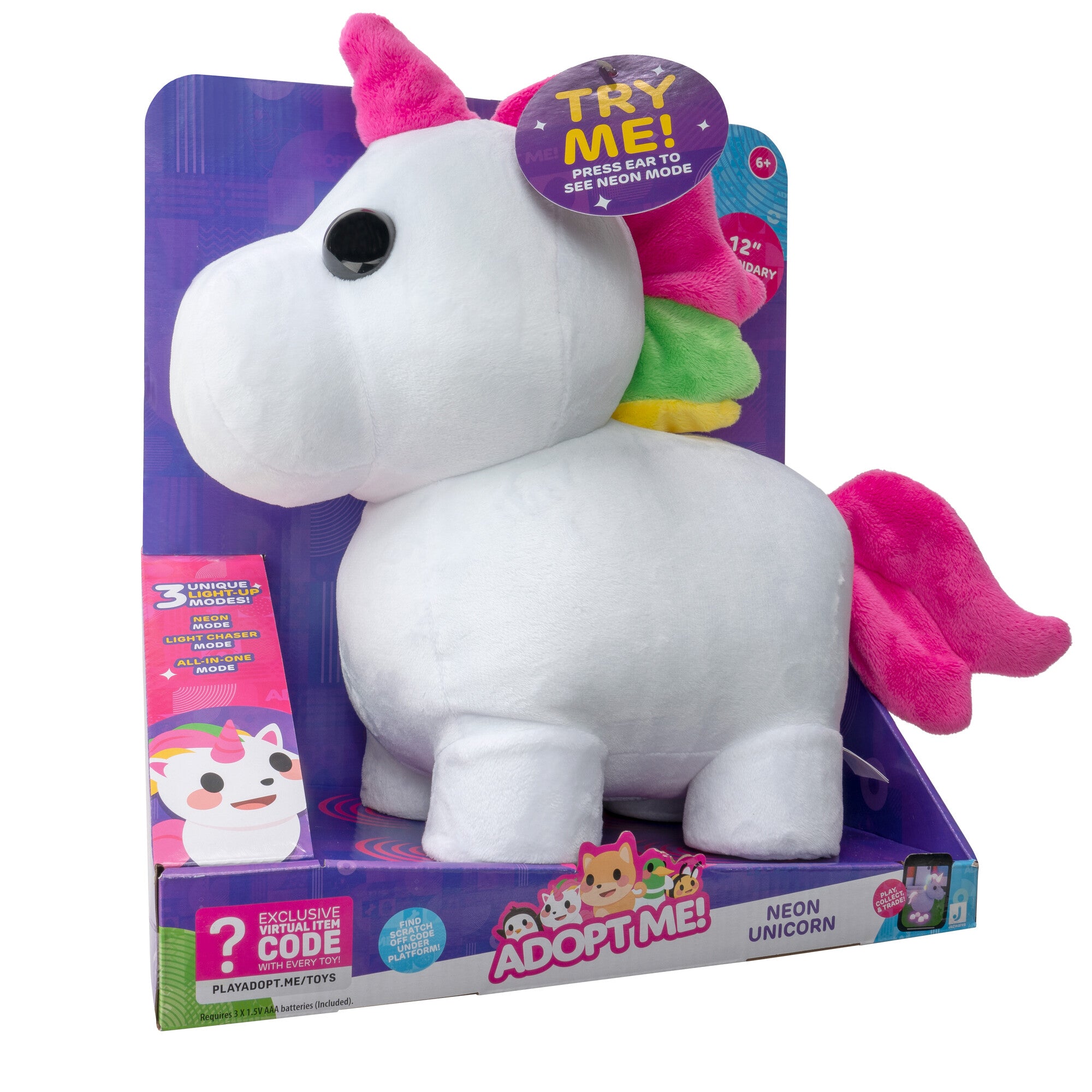 Adopt Me! Neon Unicorn Light-Up Plush - Image 8