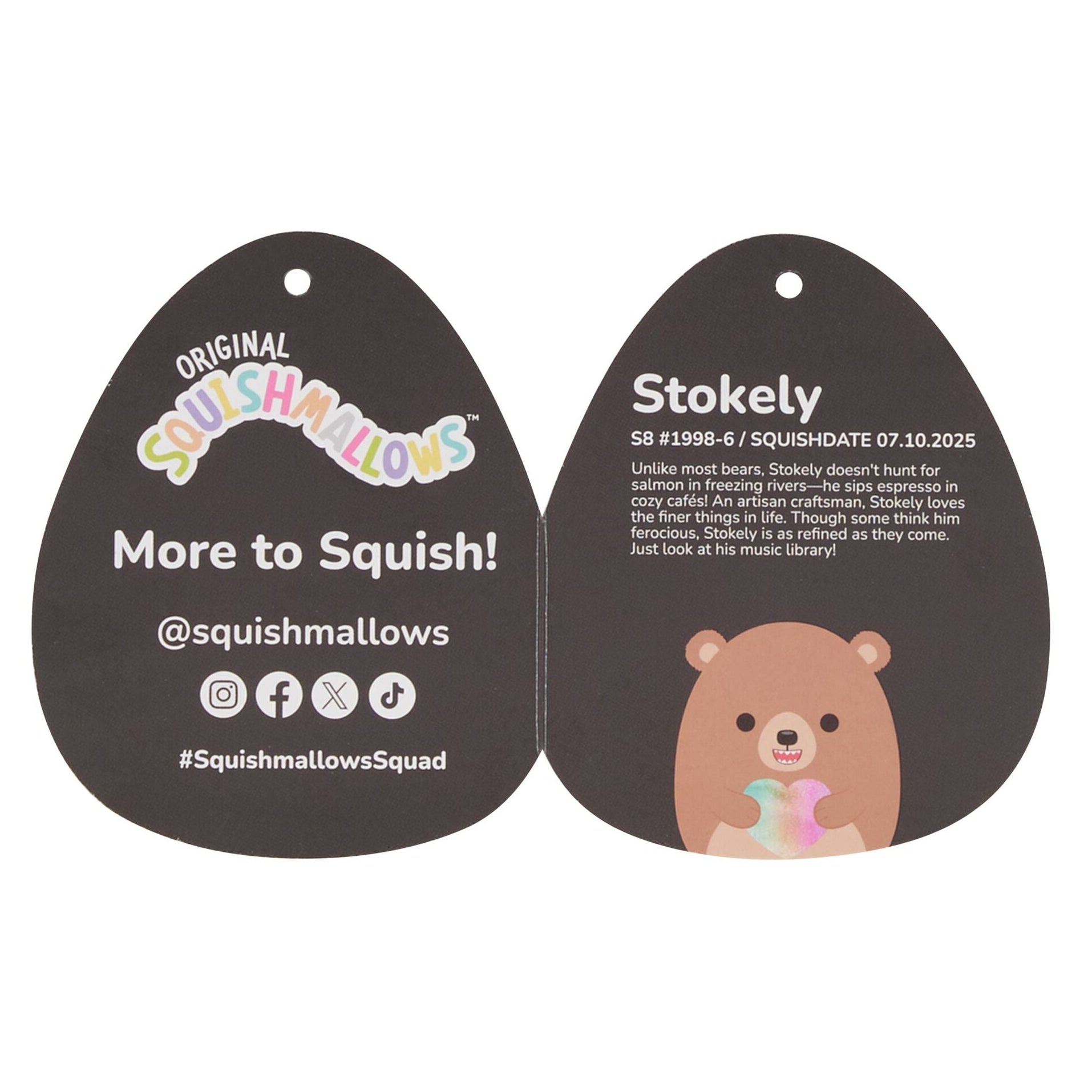 8-Inch Stokely the Brown Kodiak Bear Holding a Rainbow Heart - Image 8