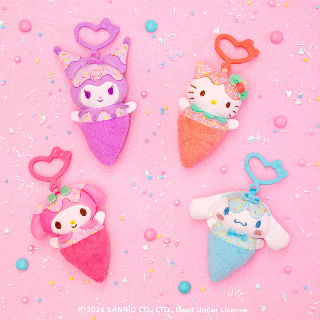 Hello Kitty and Friends 4-Pack Ice Cream Clip-On Plush - Image 2